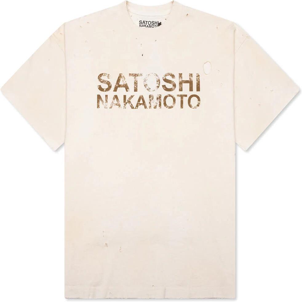 Satoshi Nakamoto Dirt Logo T-Shirt Dirty White
