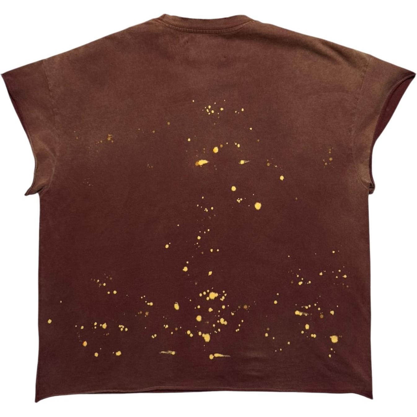 Satoshi Nakamoto Distressed Sleeveless T-Shirt Brown