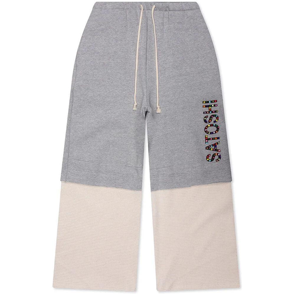 Satoshi Nakamoto Double Layer Studded Sweatpant Heather White