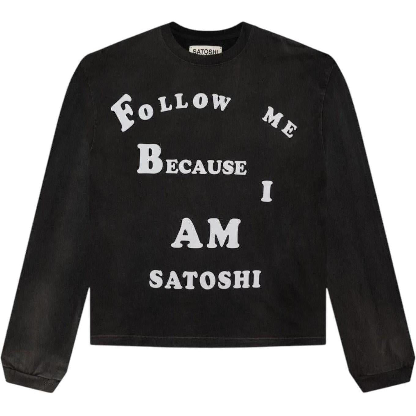 Satoshi Nakamoto Follow Me Longsleeve T-Shirt Black
