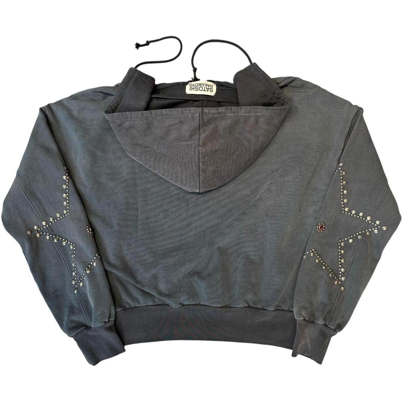 Satoshi Nakamoto Star Studded Hoodie Black Grey
