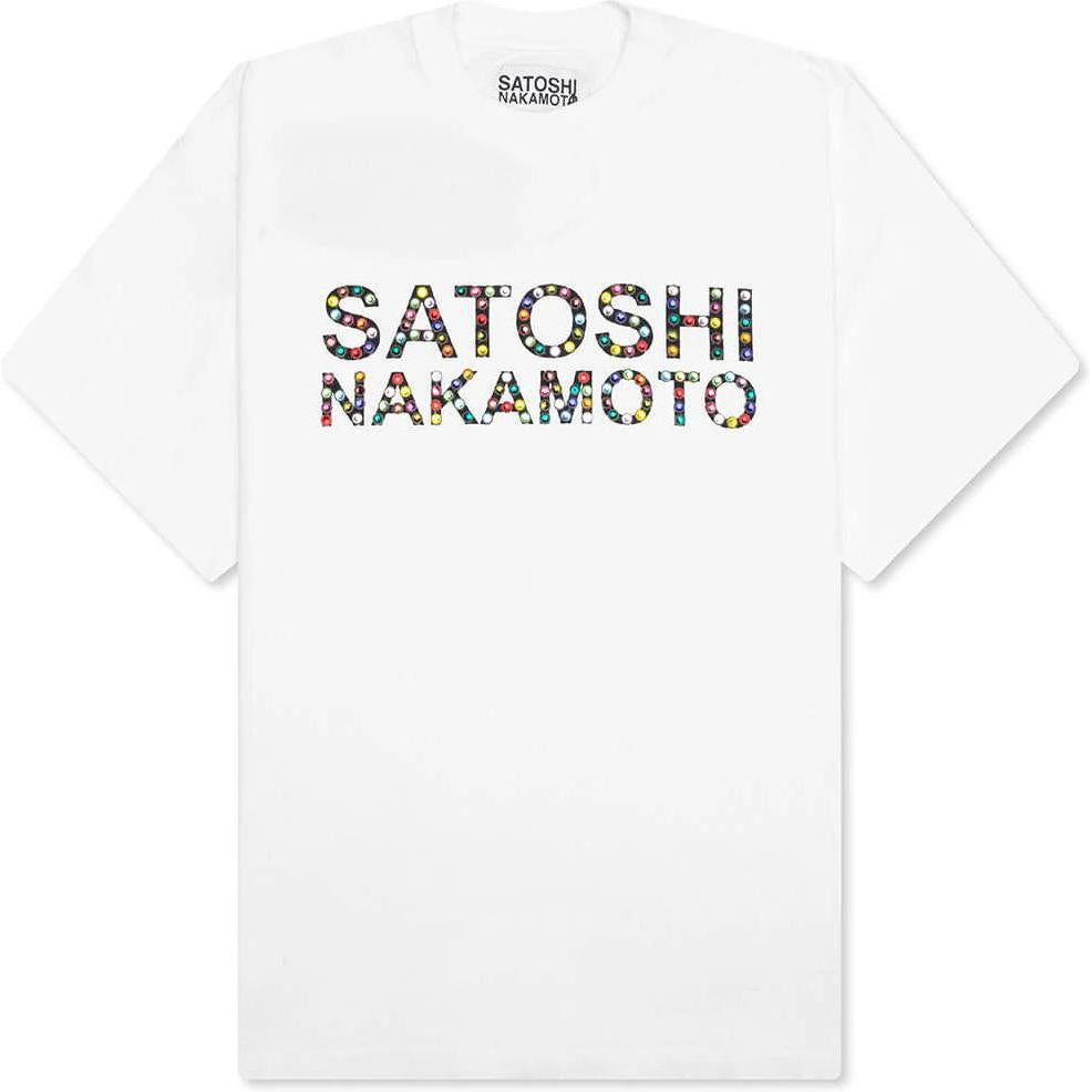 Satoshi Nakamoto Studded T-Shirt White