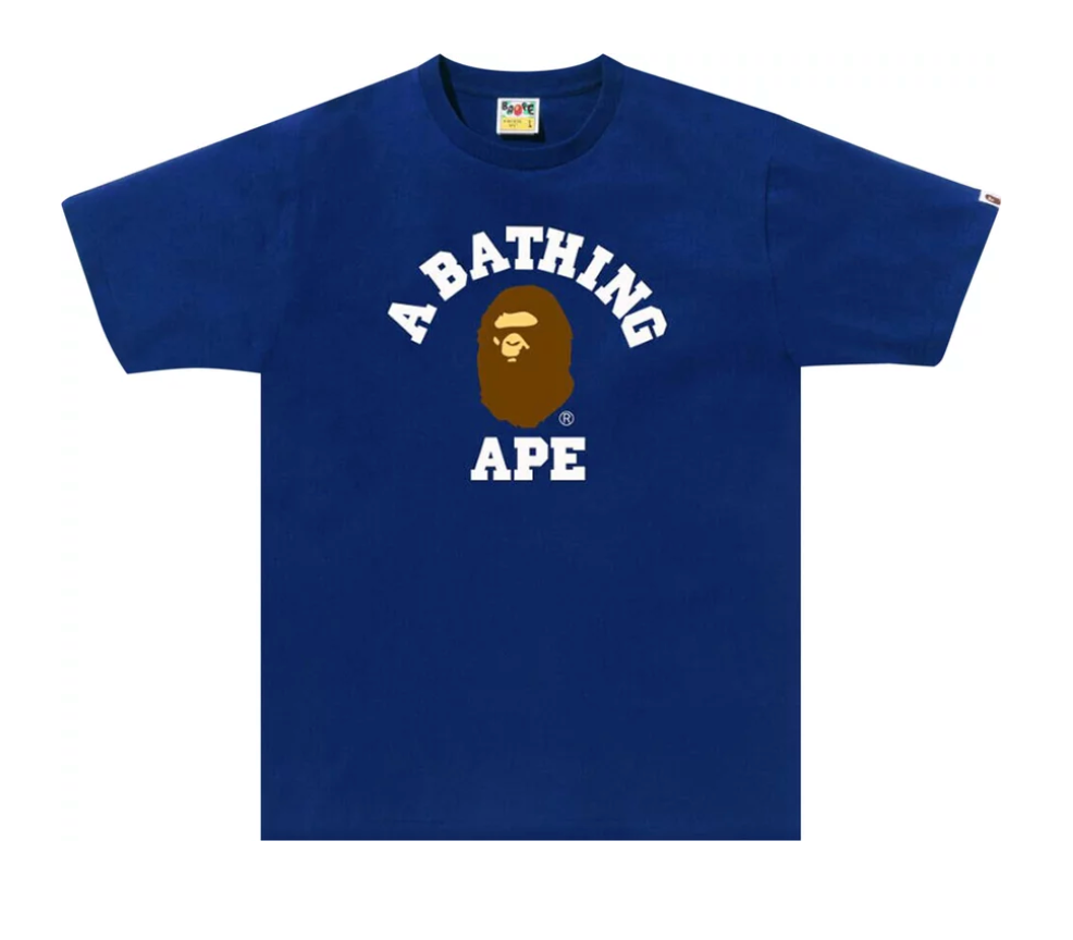 BAPE A Bathing Ape College T-Shirt Blue