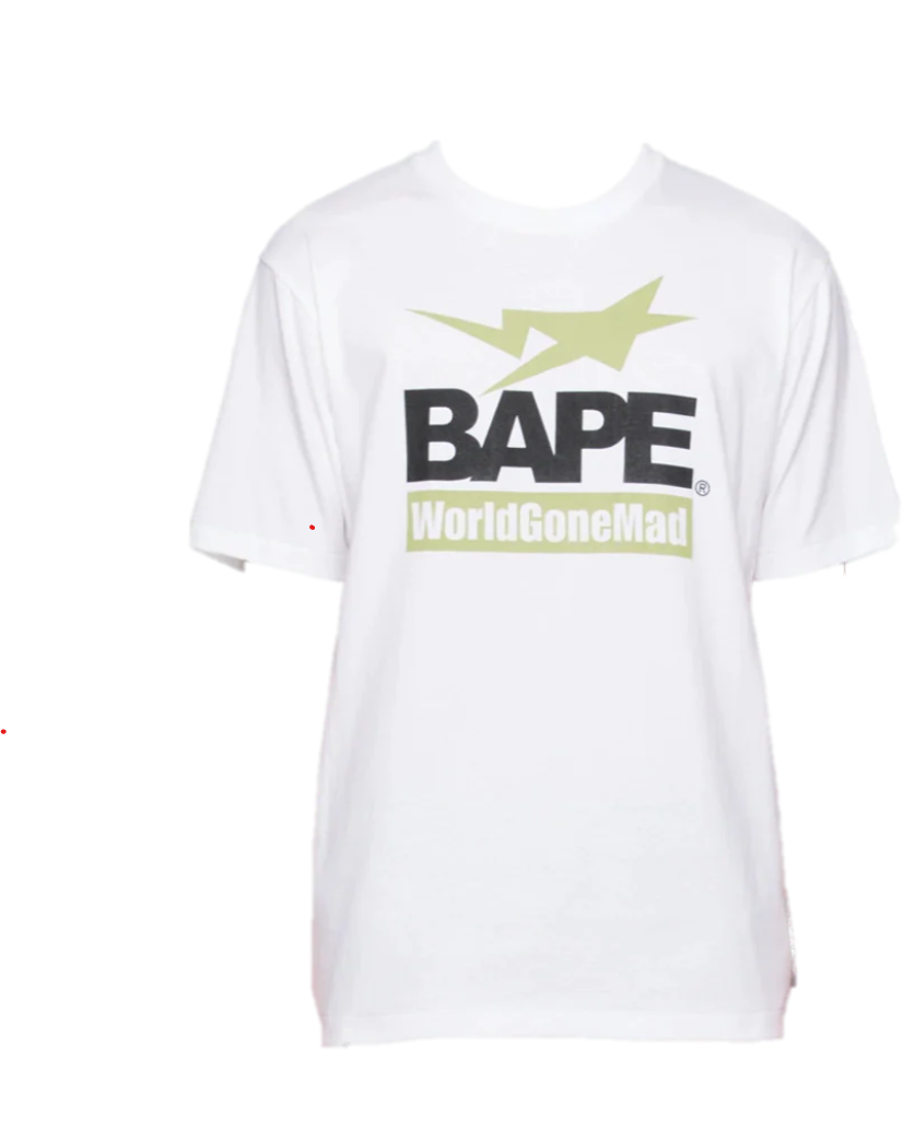 BAPE A Bathing Ape World Gone Mad T-Shirt White Green