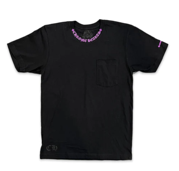 Chrome Hearts Neck Logo T-Shirt Black Pink