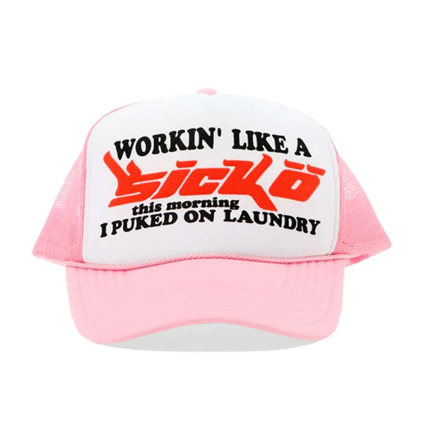 Sicko Laundry Trucker Hat Pink/White
