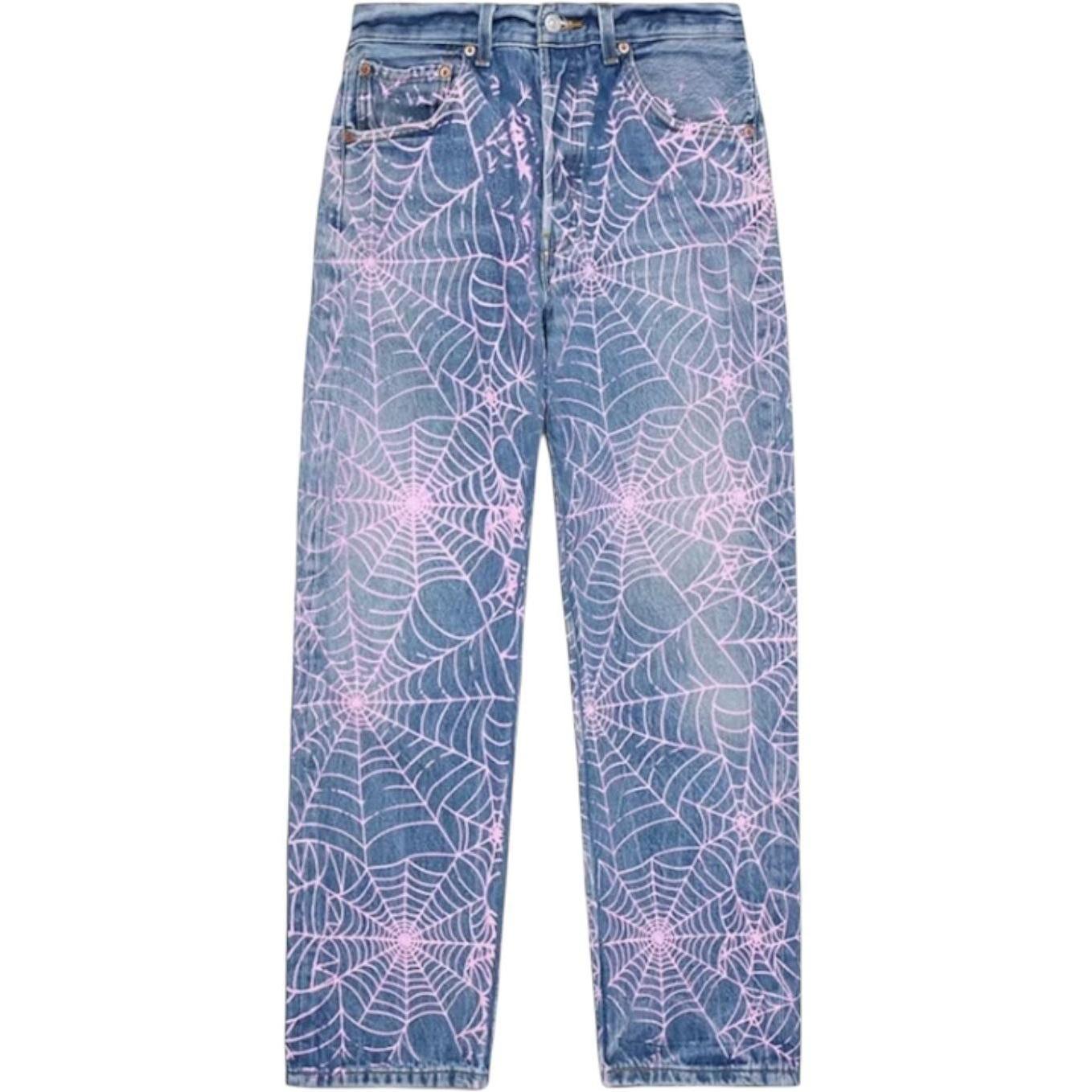 Sp5der AOP Vintage 501 Denim Pink Web