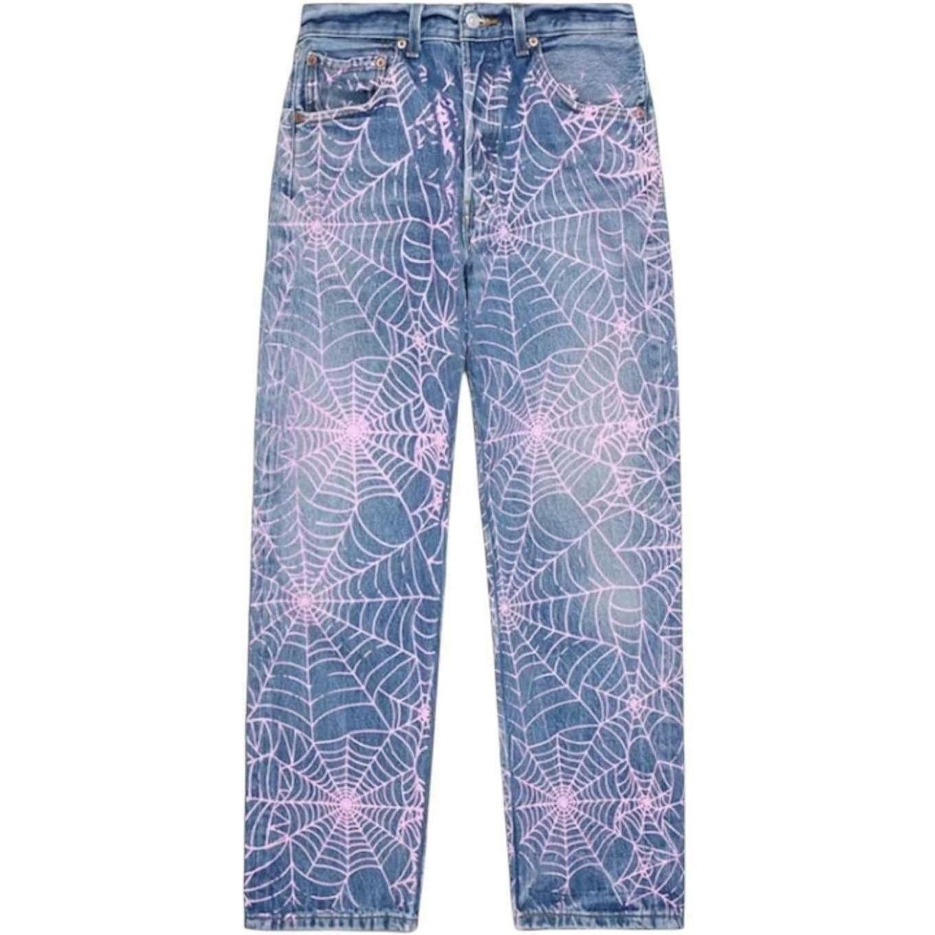 Sp5der AOP Vintage 501 Denim Pink Web