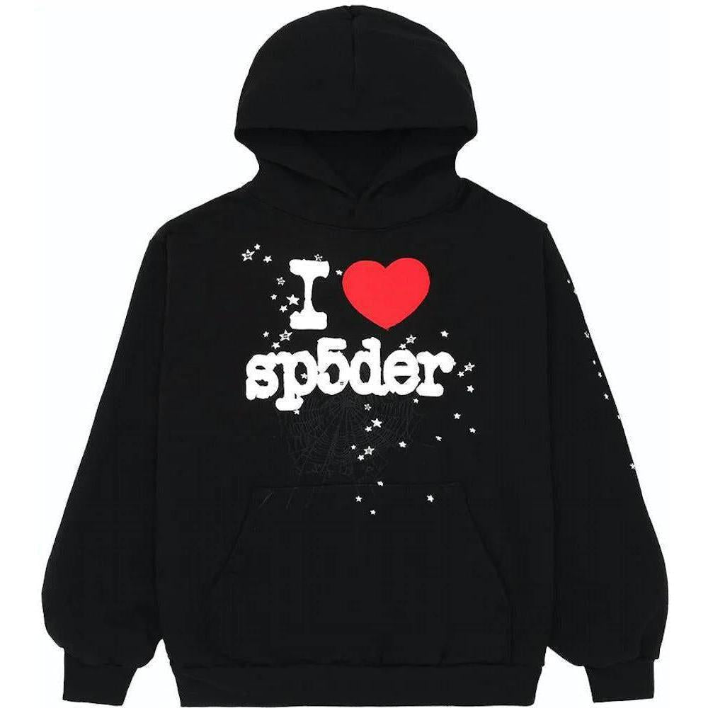 Sp5der I Heart SP5 Souvenir Hoodie Black