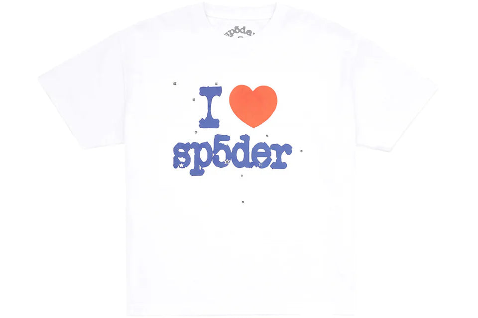 Sp5der I Heart Sp5der Souvenir T-Shirt White Navy