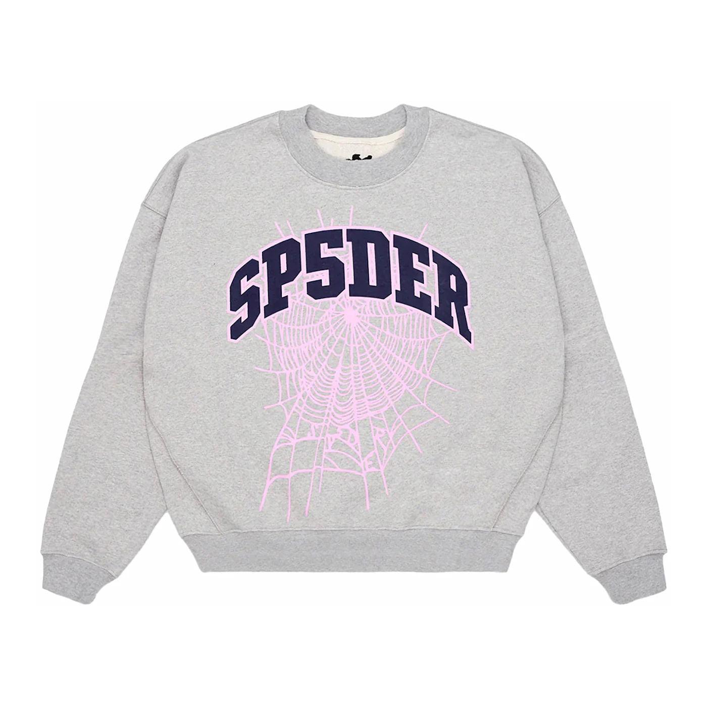 Sp5der Varsity Web Crewneck Heather Grey