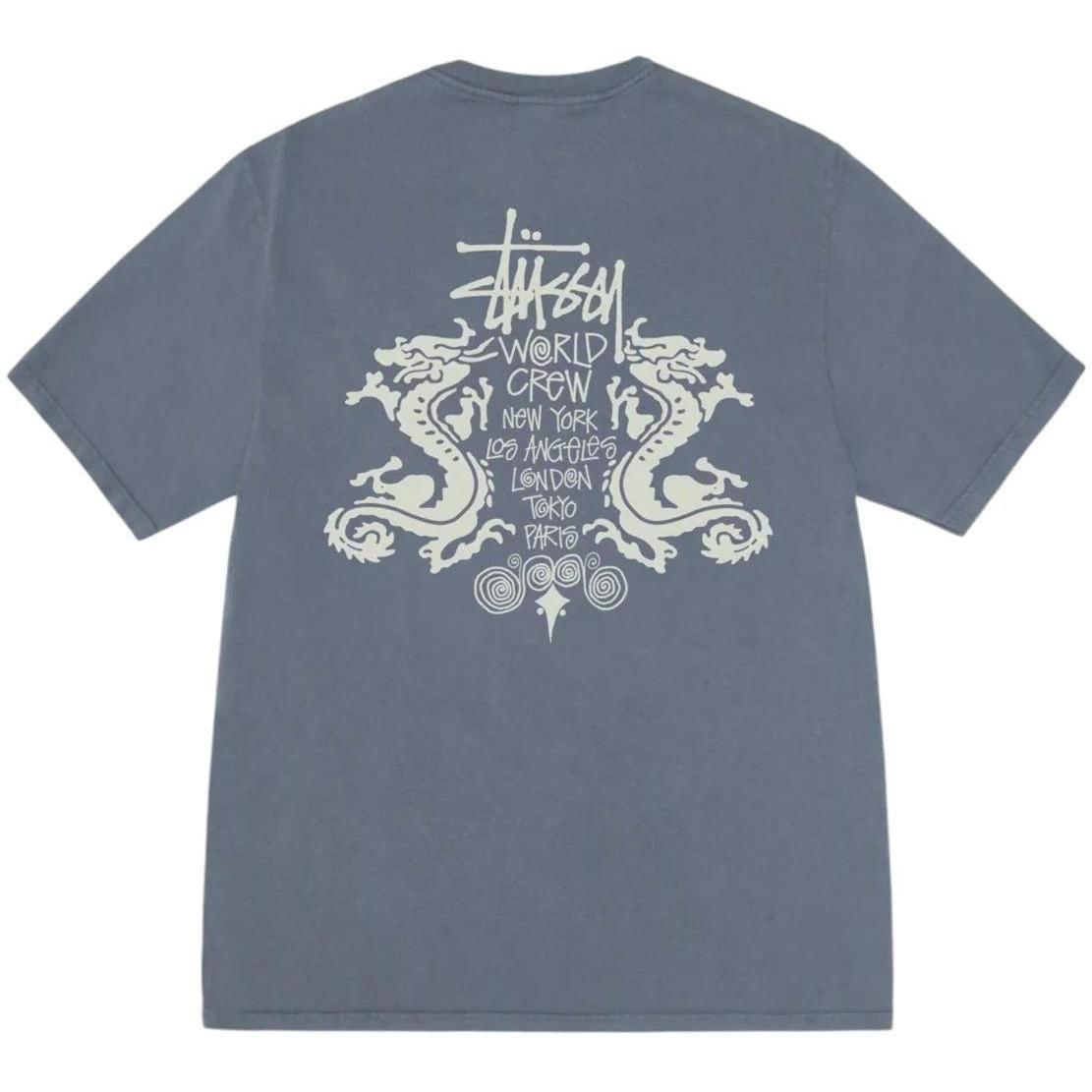 Stussy Double Dragon Pigment Dyed Tee Navy