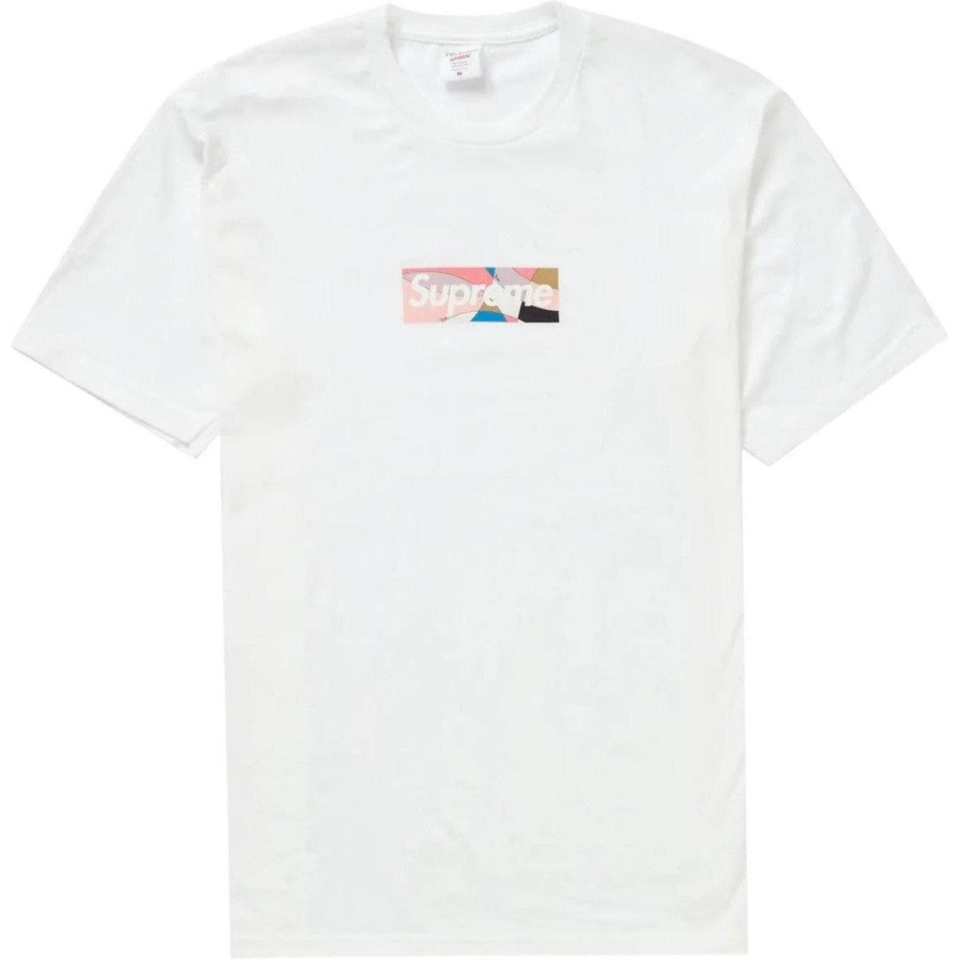 Supreme Emilio Pucci Box Logo T-Shirt White Pink