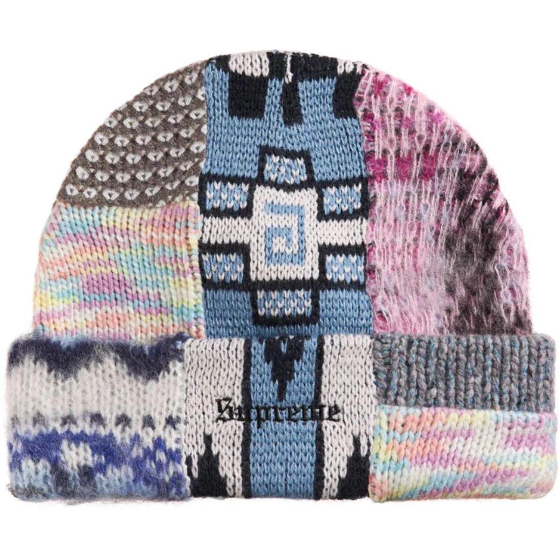 Supreme Patchwork Beanie Blue