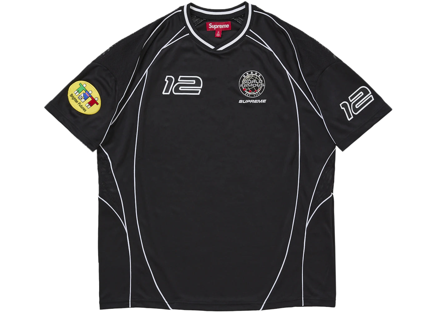 Supreme Piping Soccer Jersey Black