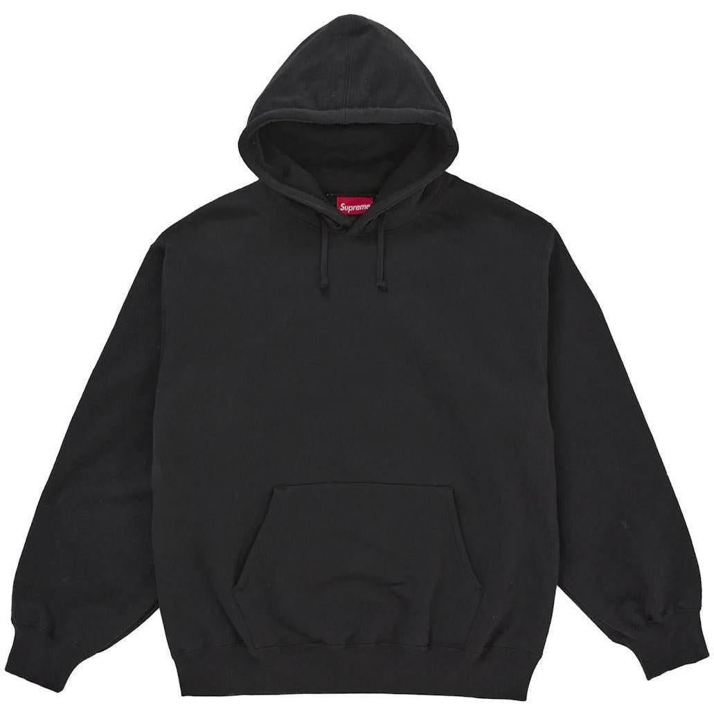 Supreme Satin Appliqué Hooded Sweatshirt (FW25) Black