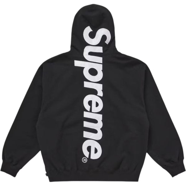 Supreme Satin Appliqué Hooded Sweatshirt (FW25) Black