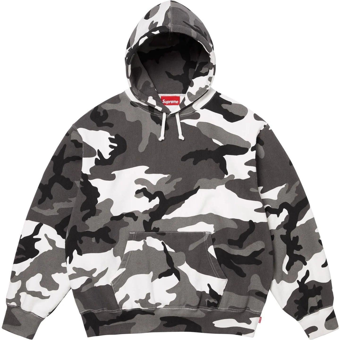 Supreme Satin Applique Hooded Sweatshirt (SS26) Snow Camo