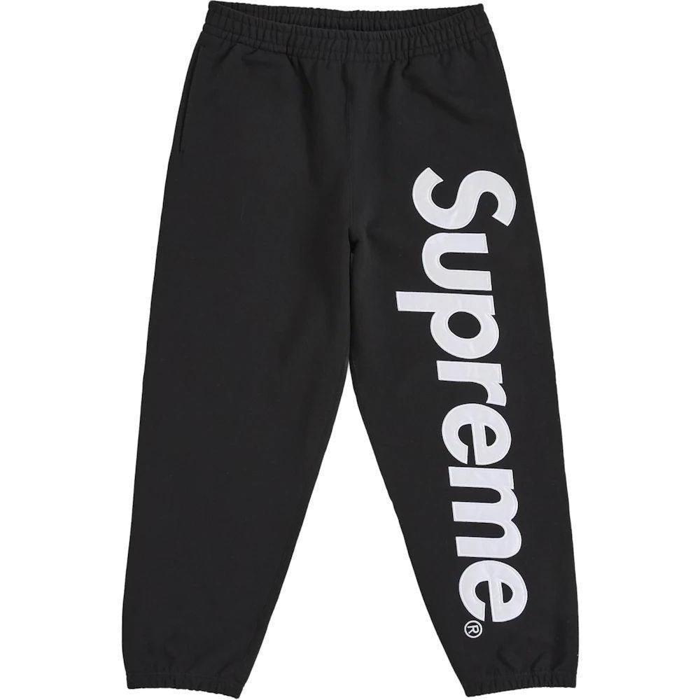Supreme Satin Appliqué Sweatpant (FW25) Black