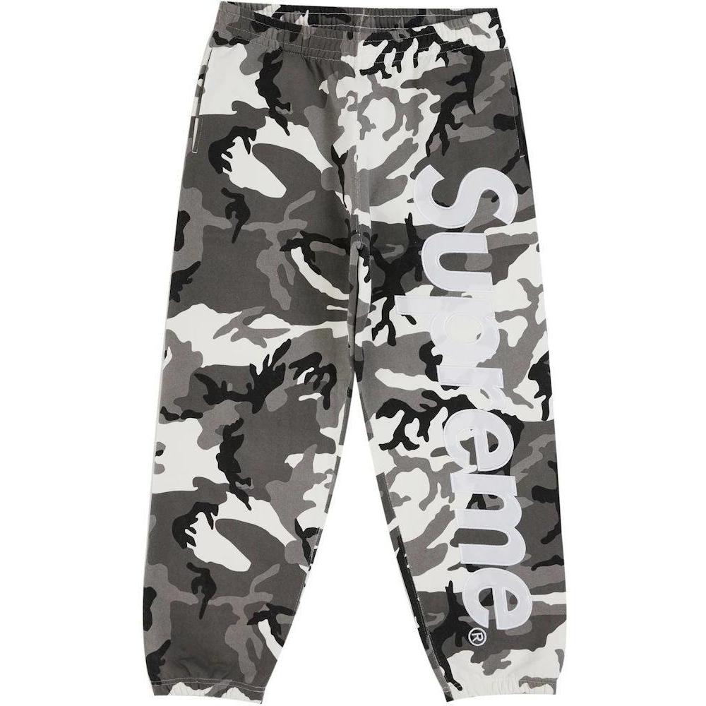 Supreme Satin Applique Sweatpant (SS26) Snow Camo