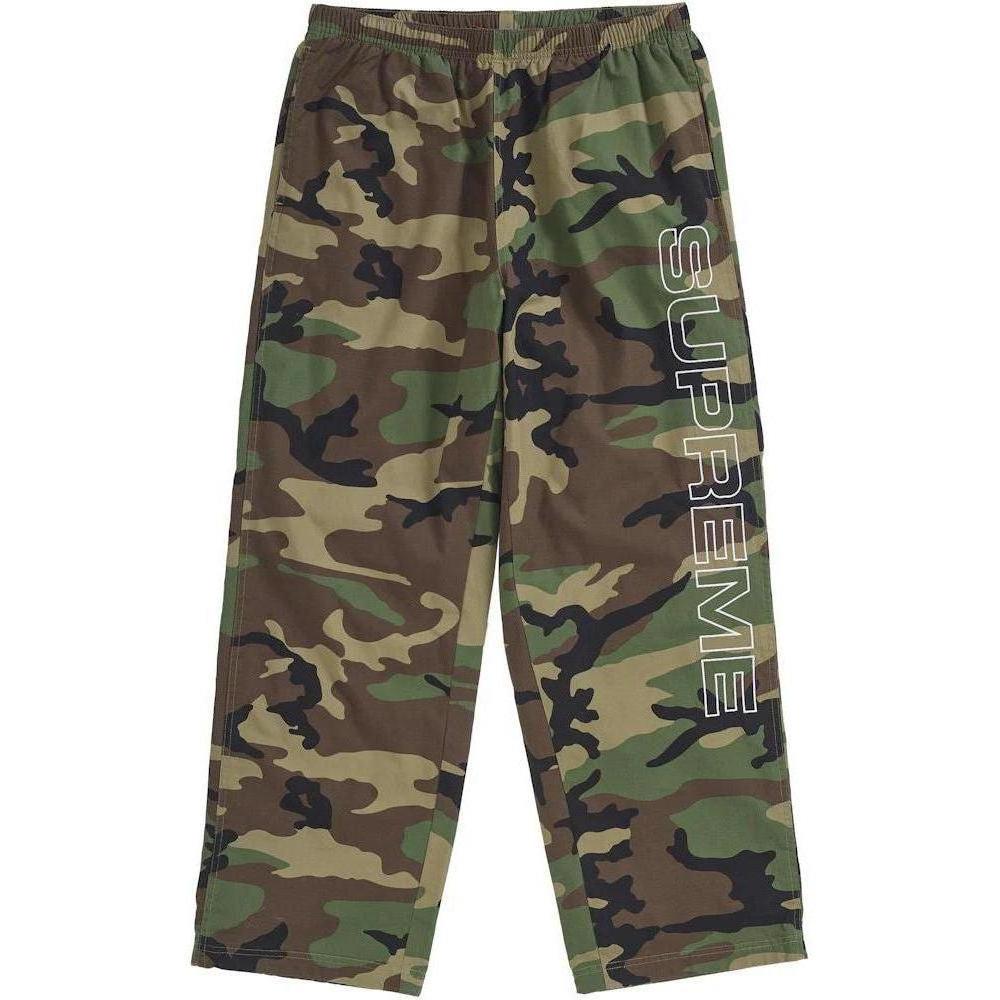 Supreme Spellout Embroidered Ripstop Track Pant Woodland Camo