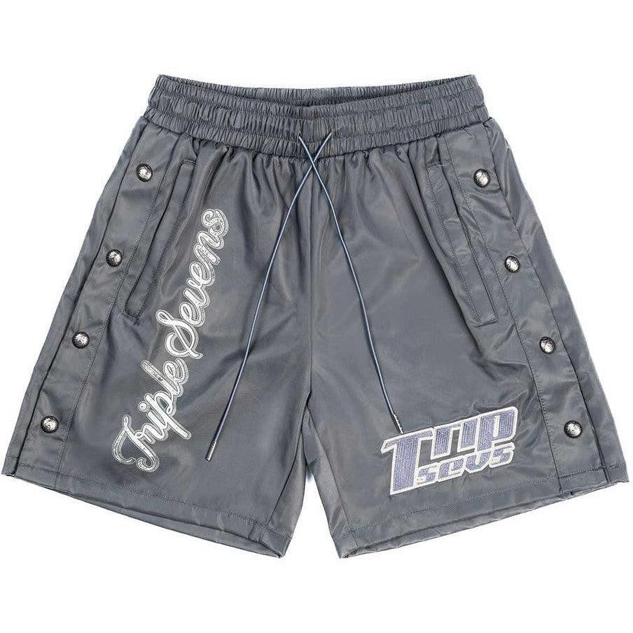 Triple Sevens Nylon Snap Button Shorts Grey