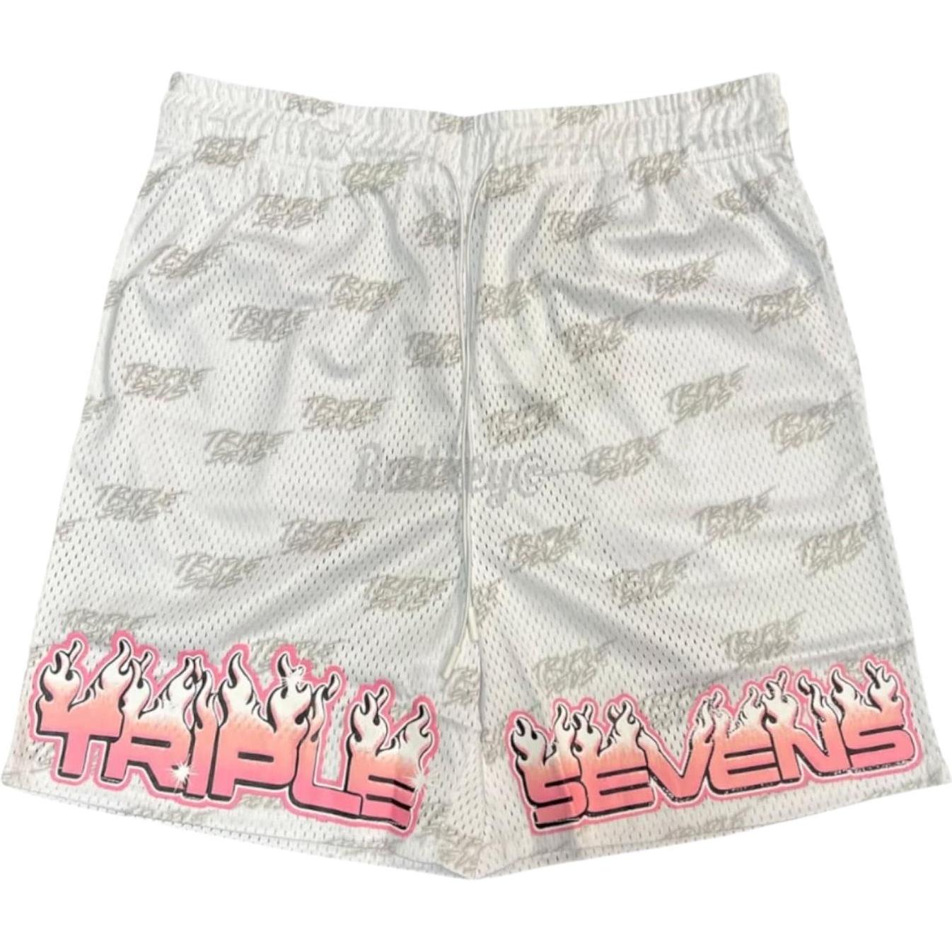 Triple Sevens White Mesh Shorts