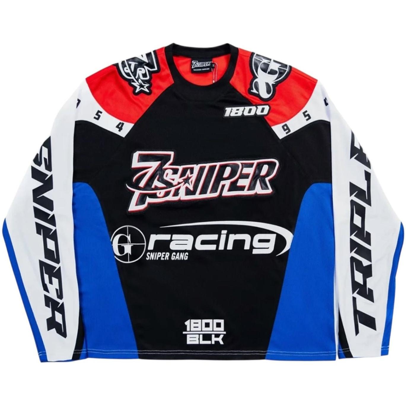 Triple Sevens x Sniper Gang Moto Jersey Blue