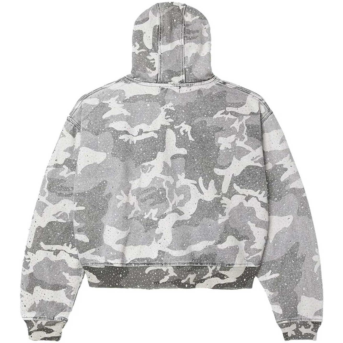 Vale Crystal Camo Work Zip Up Jacket Grey