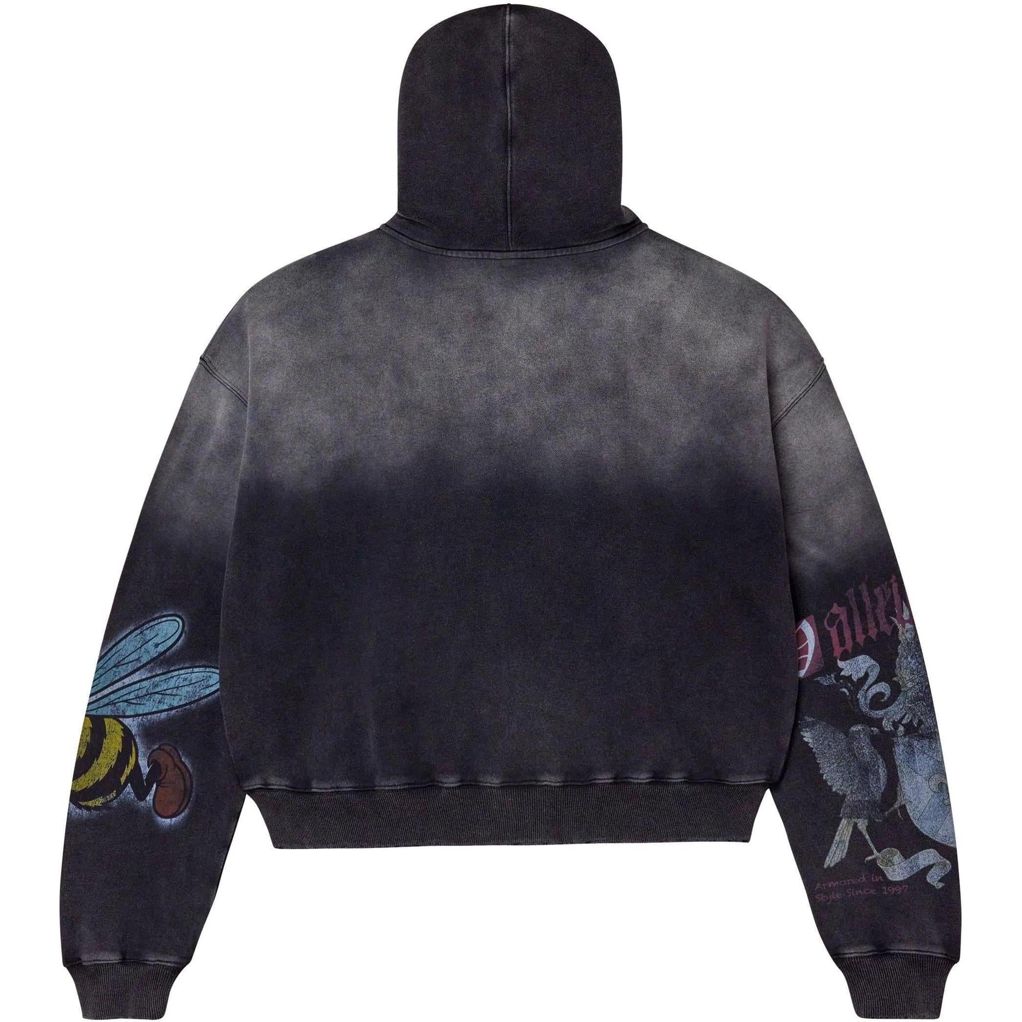 Vale Forever Blasted Zip Up Hoodie Black