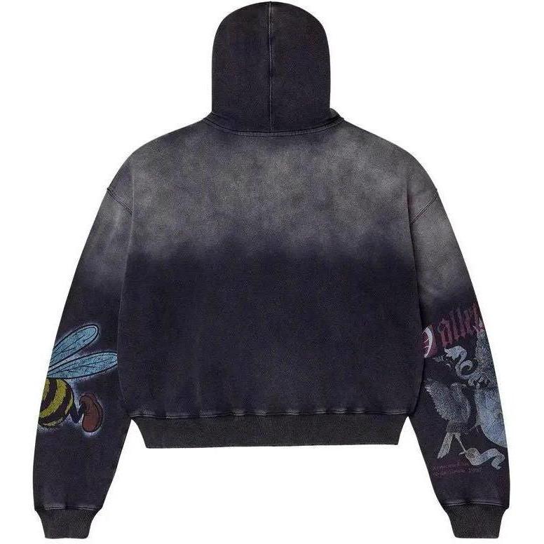 Vale Forever Blasted Zip Up Hoodie Black