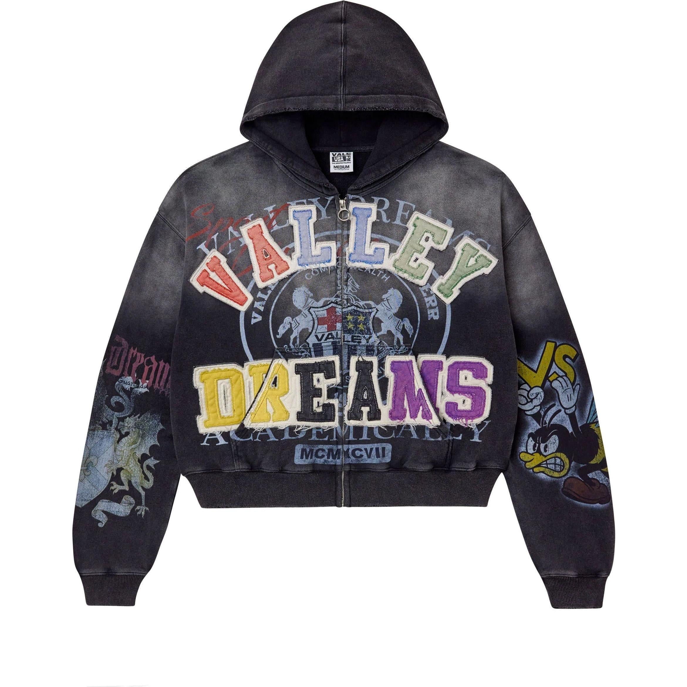 Vale Forever Blasted Zip Up Hoodie Black