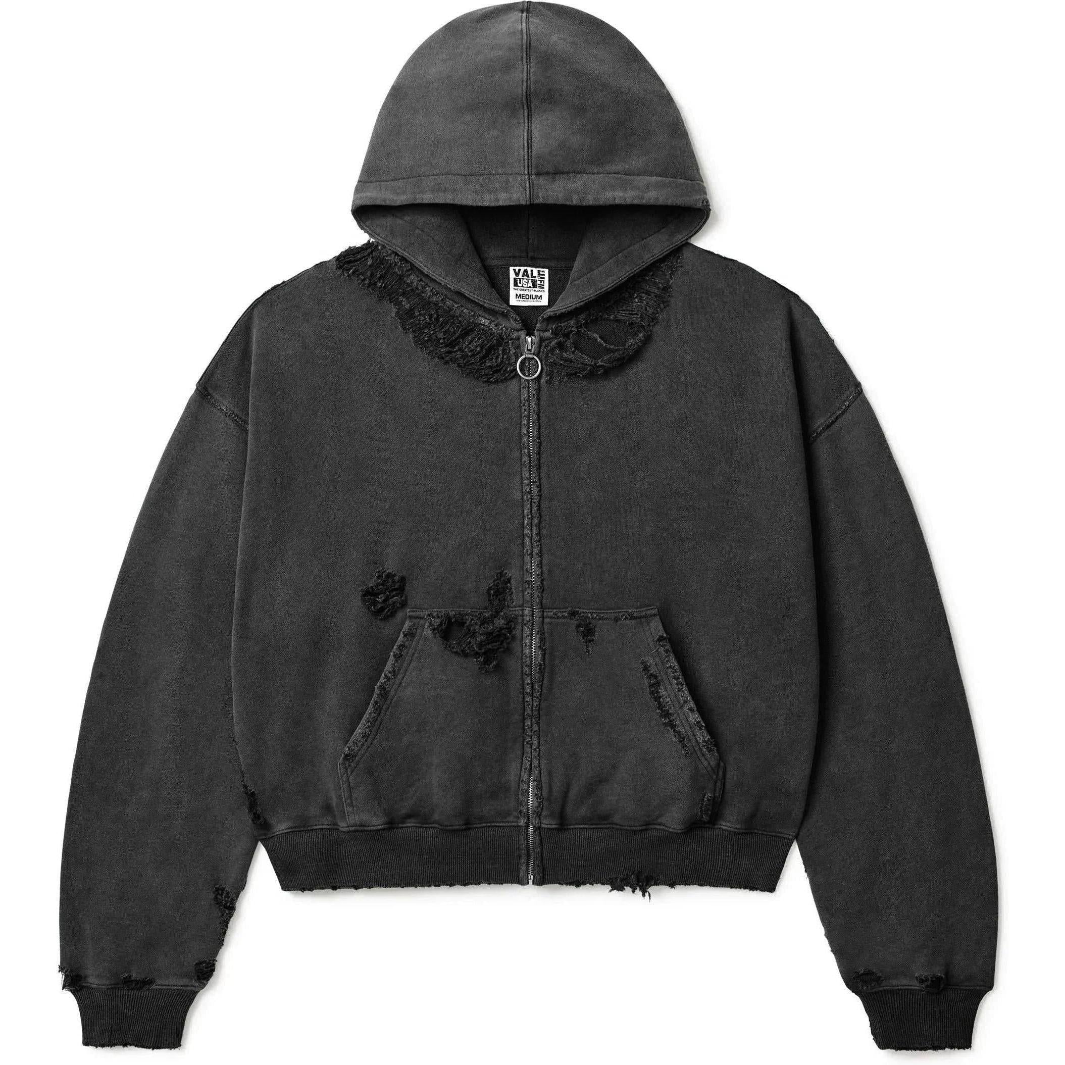 Vale Forever Destroyer Zip Up Hoodie Black