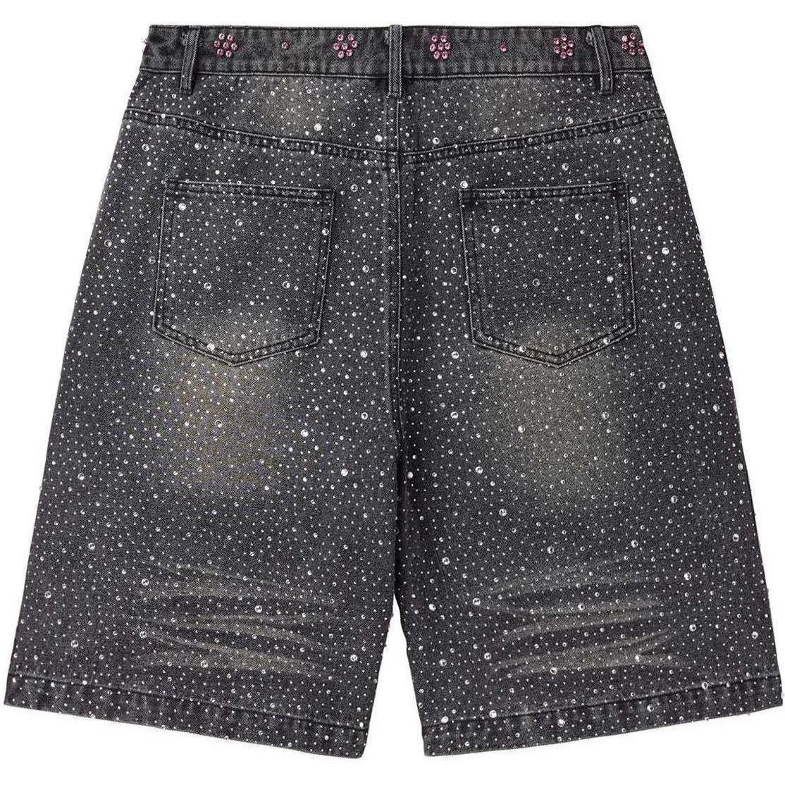 Vale Forever Iced Out Jean Shorts Black
