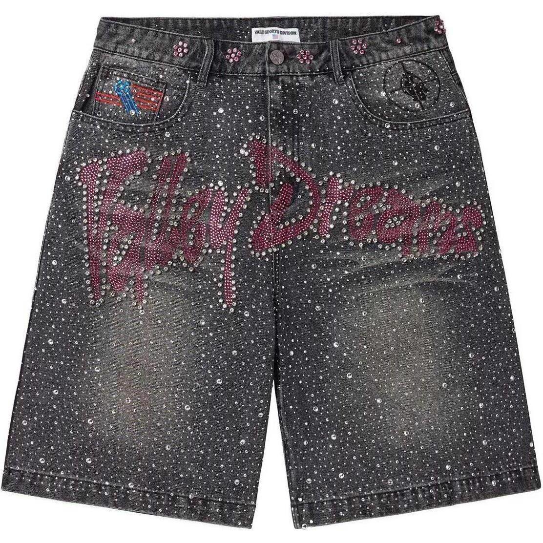 Vale Forever Iced Out Jean Shorts Black