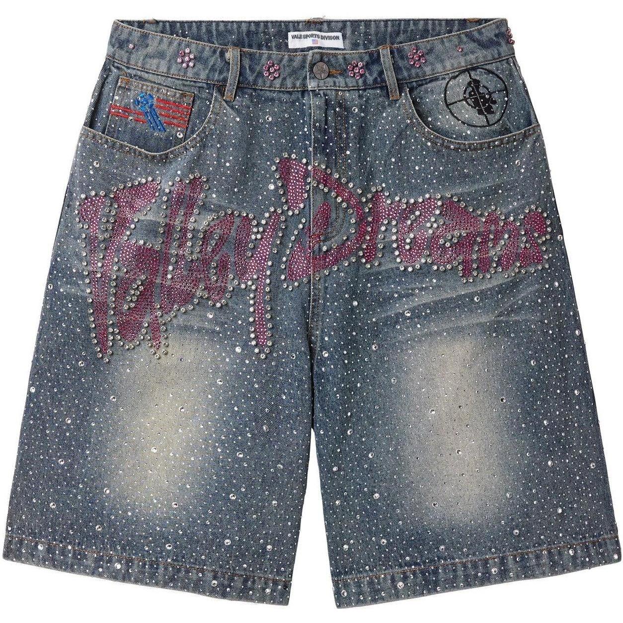 Vale Forever Iced Out Jean Shorts Black