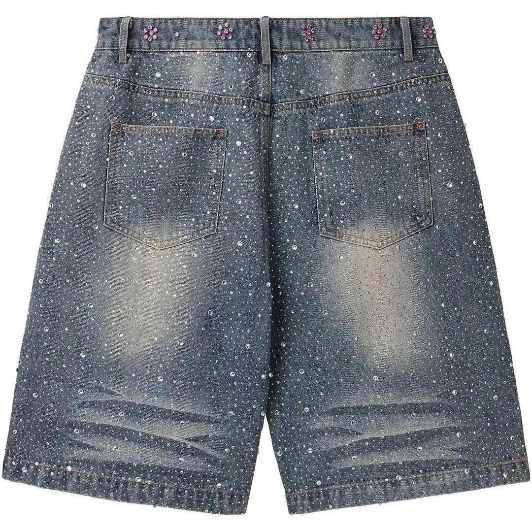 Vale Forever Iced Out Jean Shorts Blue