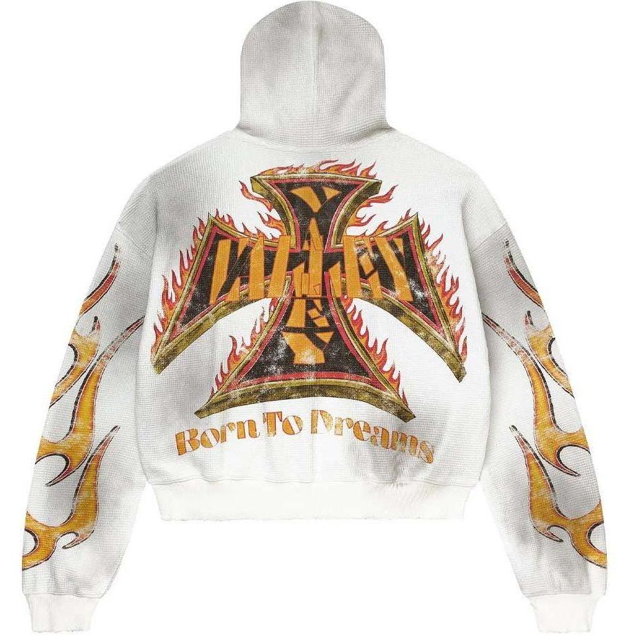 Vale Forever Reborn Waffle Zip Up Hoodie White