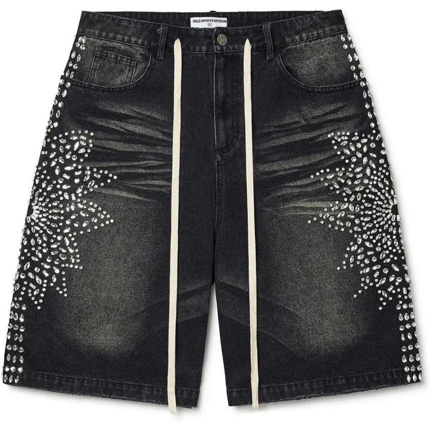 Vale Forever Sirens Crystal Jean Shorts Black