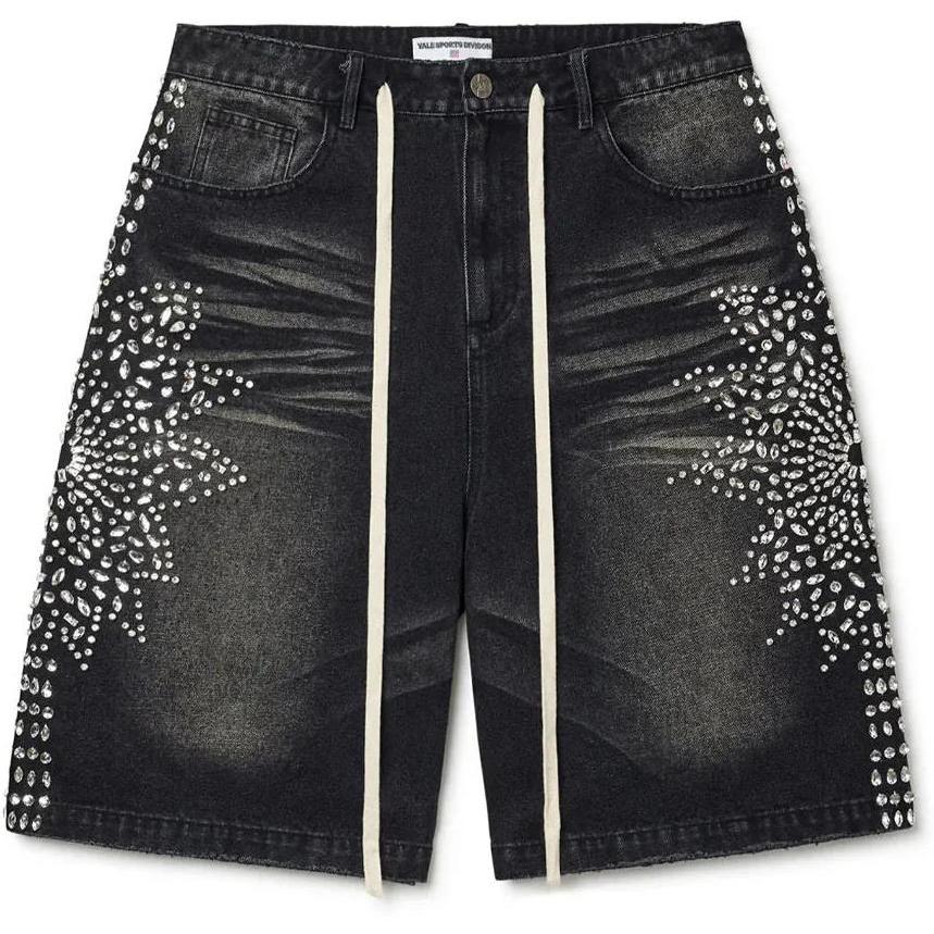 Vale Forever Sirens Crystal Jean Shorts Black