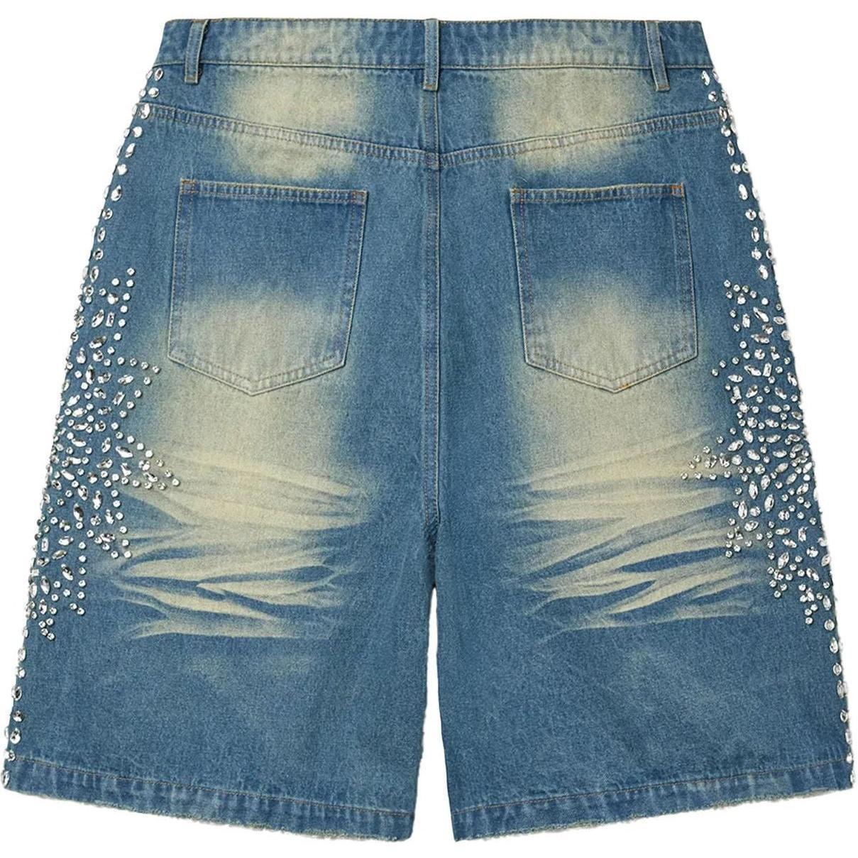 Vale Forever Sirens Crystal Jean Shorts Blue