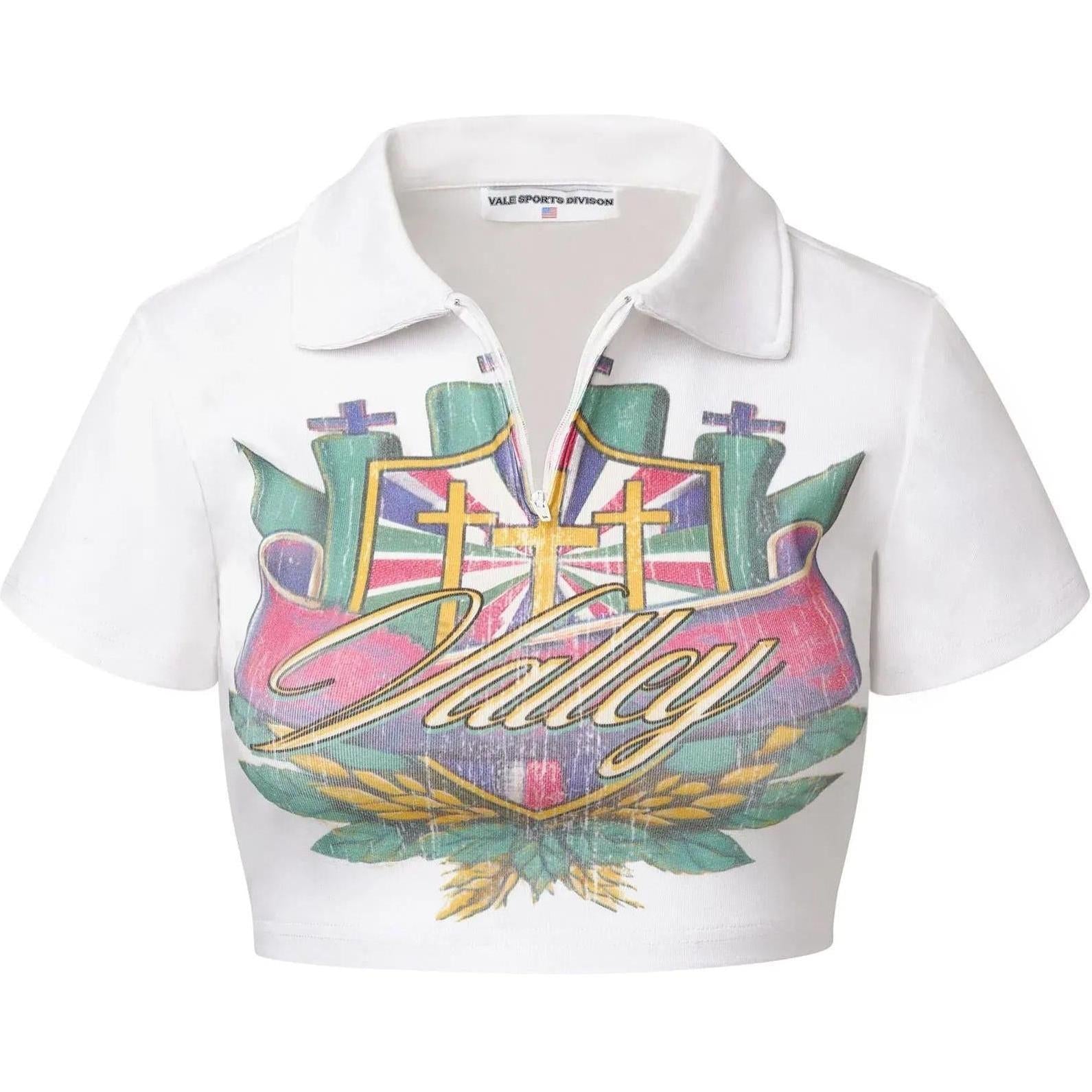 Vale Forever Women's Valor Cropped Rugby Top White