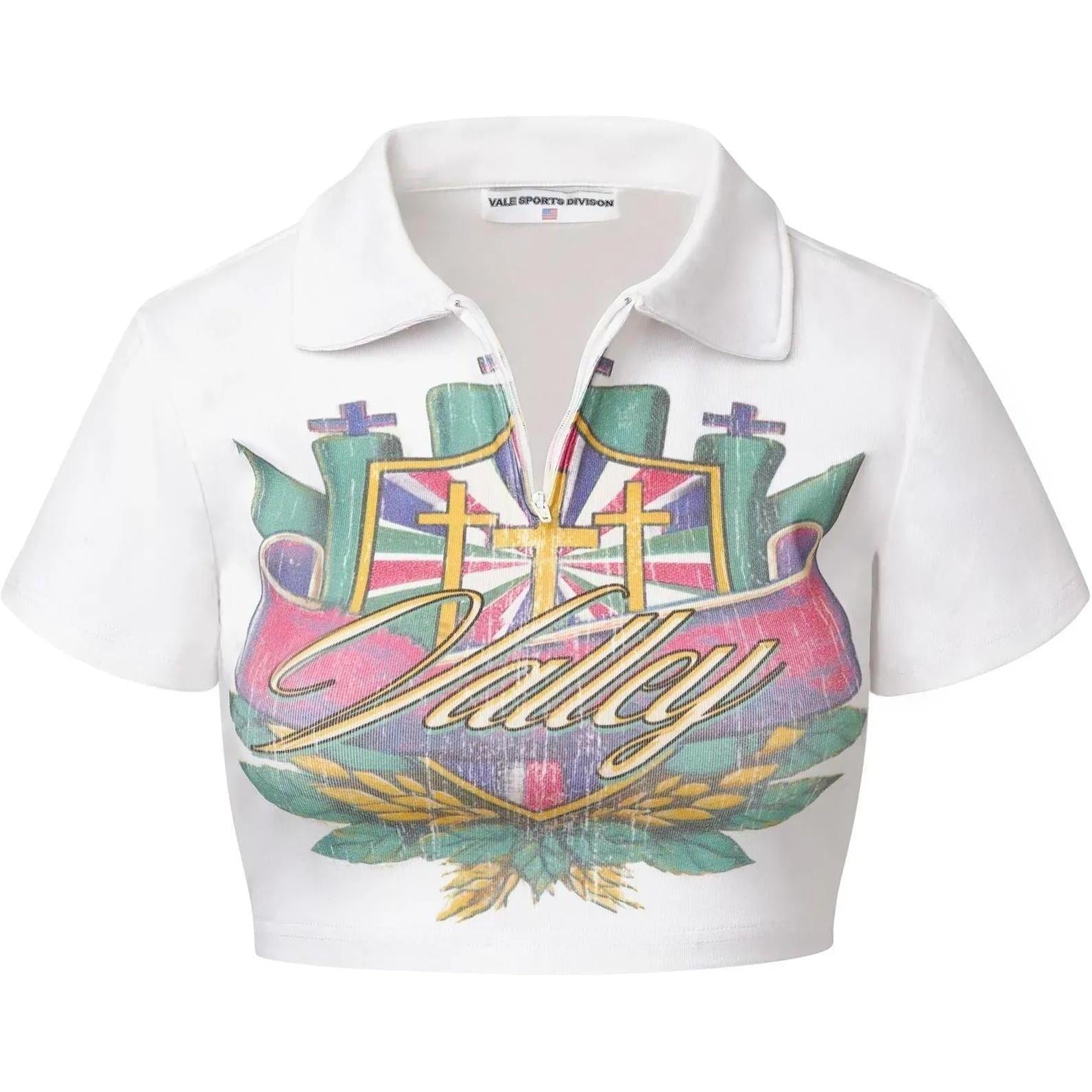 Vale Forever Women's Valor Cropped Rugby Top White