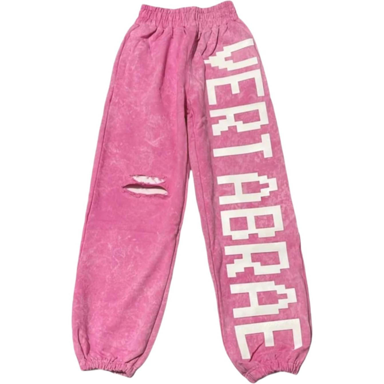 Vertabrae C-2 Distressed Sweatpants Washed Pink