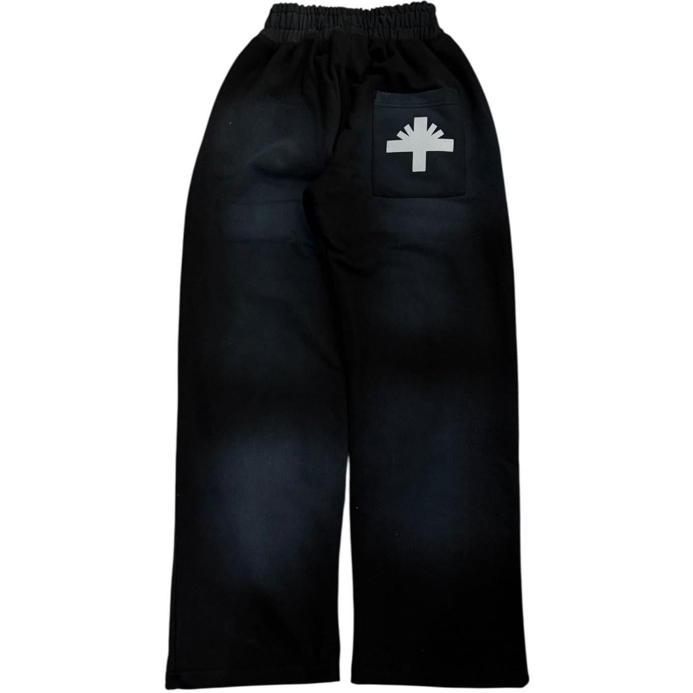 Vertabrae C2 Baggy Distressed Sweatpants Black
