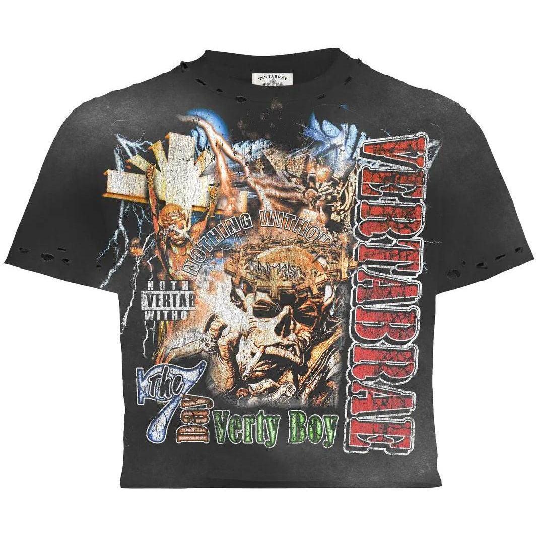 Vertabrae Cypher 7 Distressed T-Shirt Black