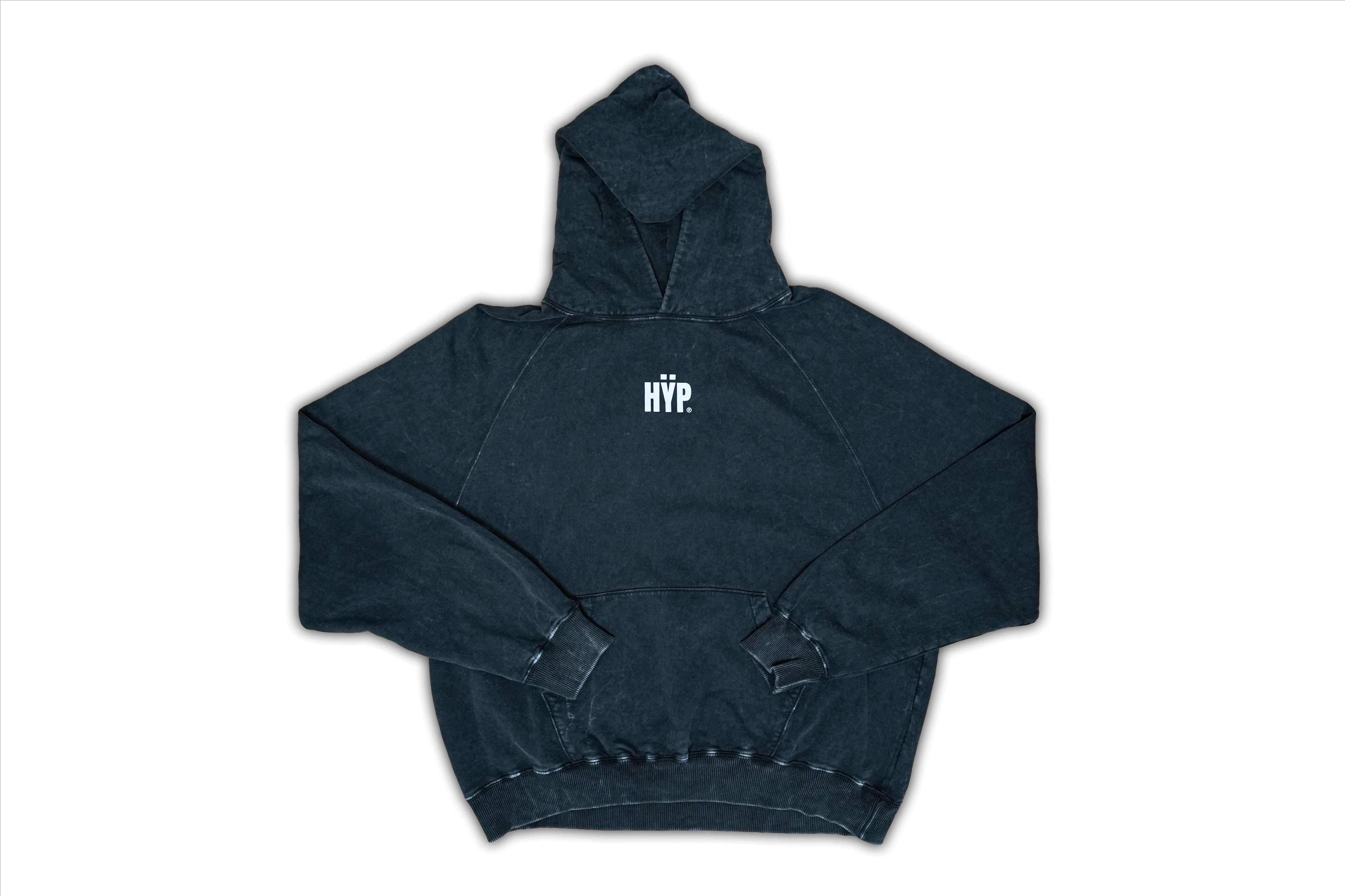 HŸP Hoodie Original Collection Washed Black White