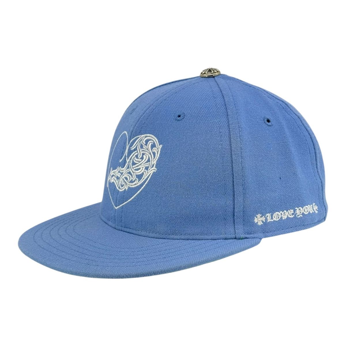Chrome Hearts Vine Hearts Embroidered Blue Fitted Cap