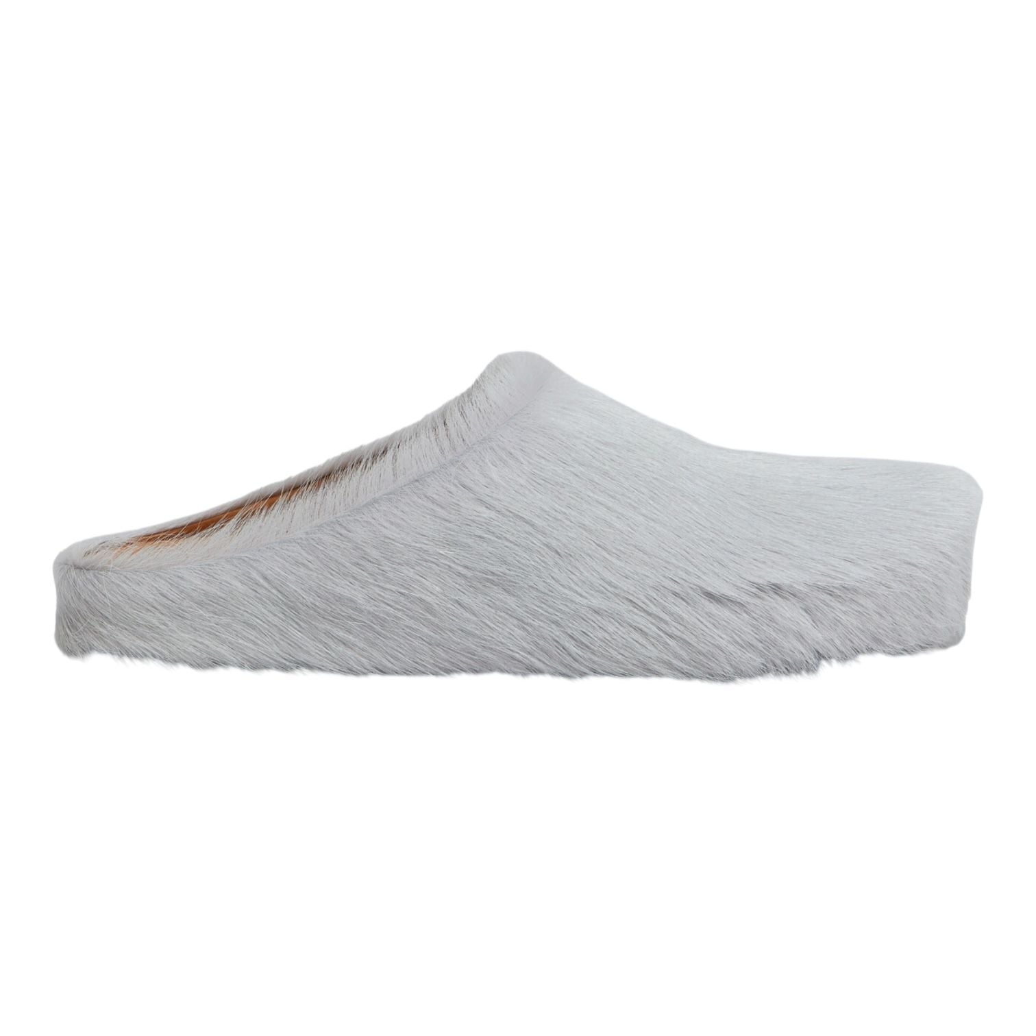 Marni Long Hair Calfskin Fussbett Sabot Mule Gray