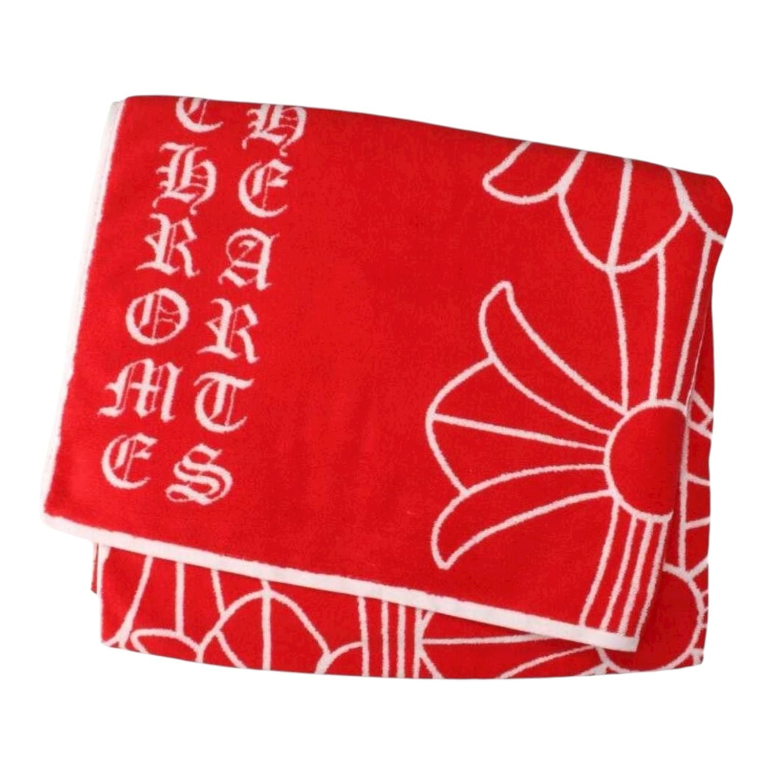 Chrome Hearts Cemetery Cross Beach Towel Red/White